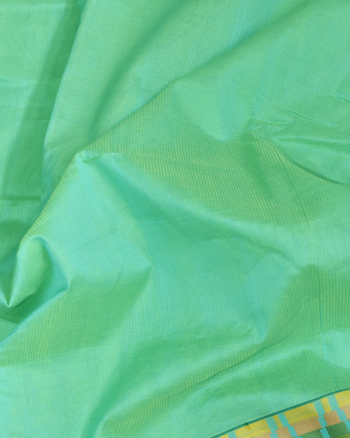 Sea Blue - Gopuram Motif Organic Cotton Saree
