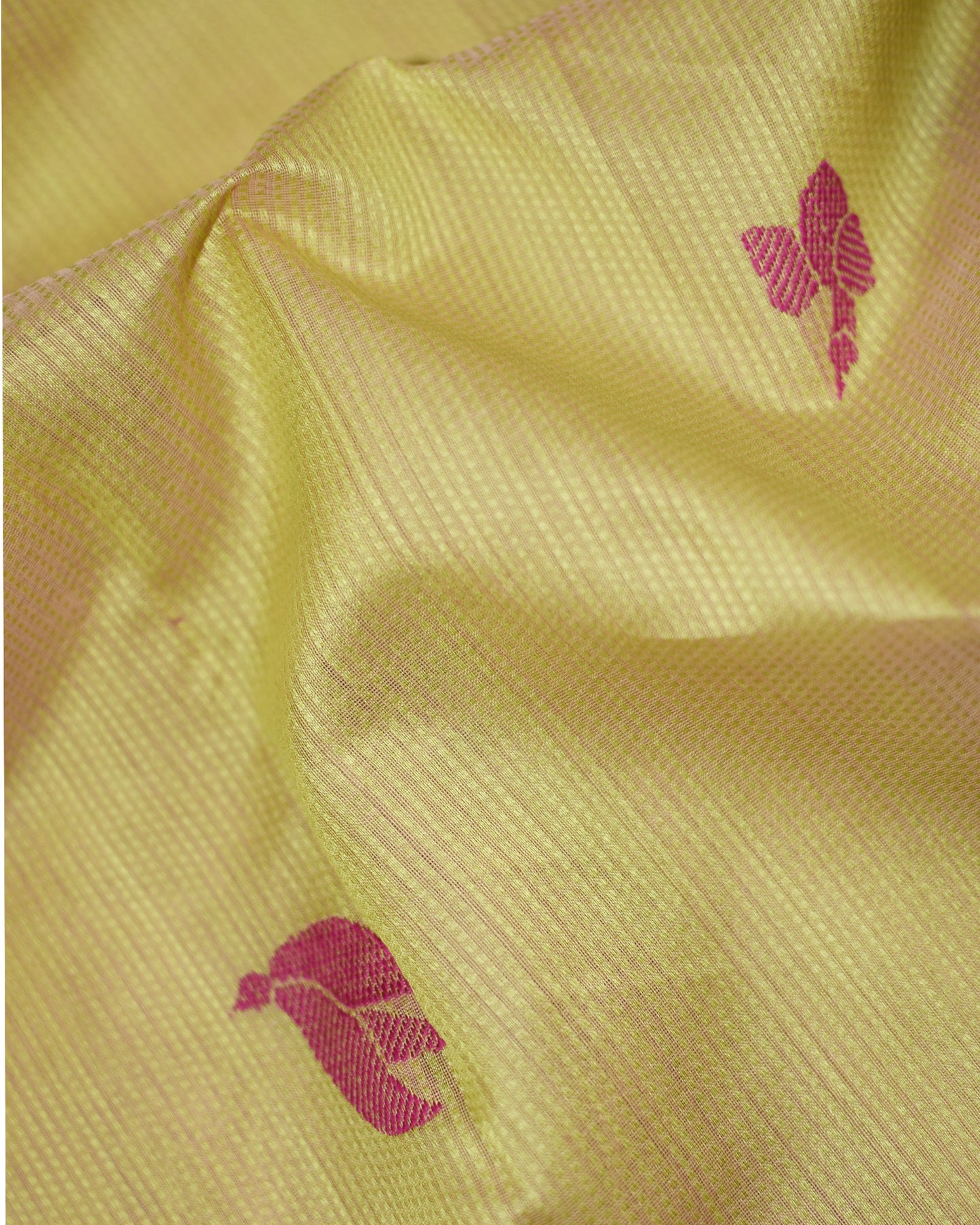 Yellow - Waves Motif Organic Cotton Saree
