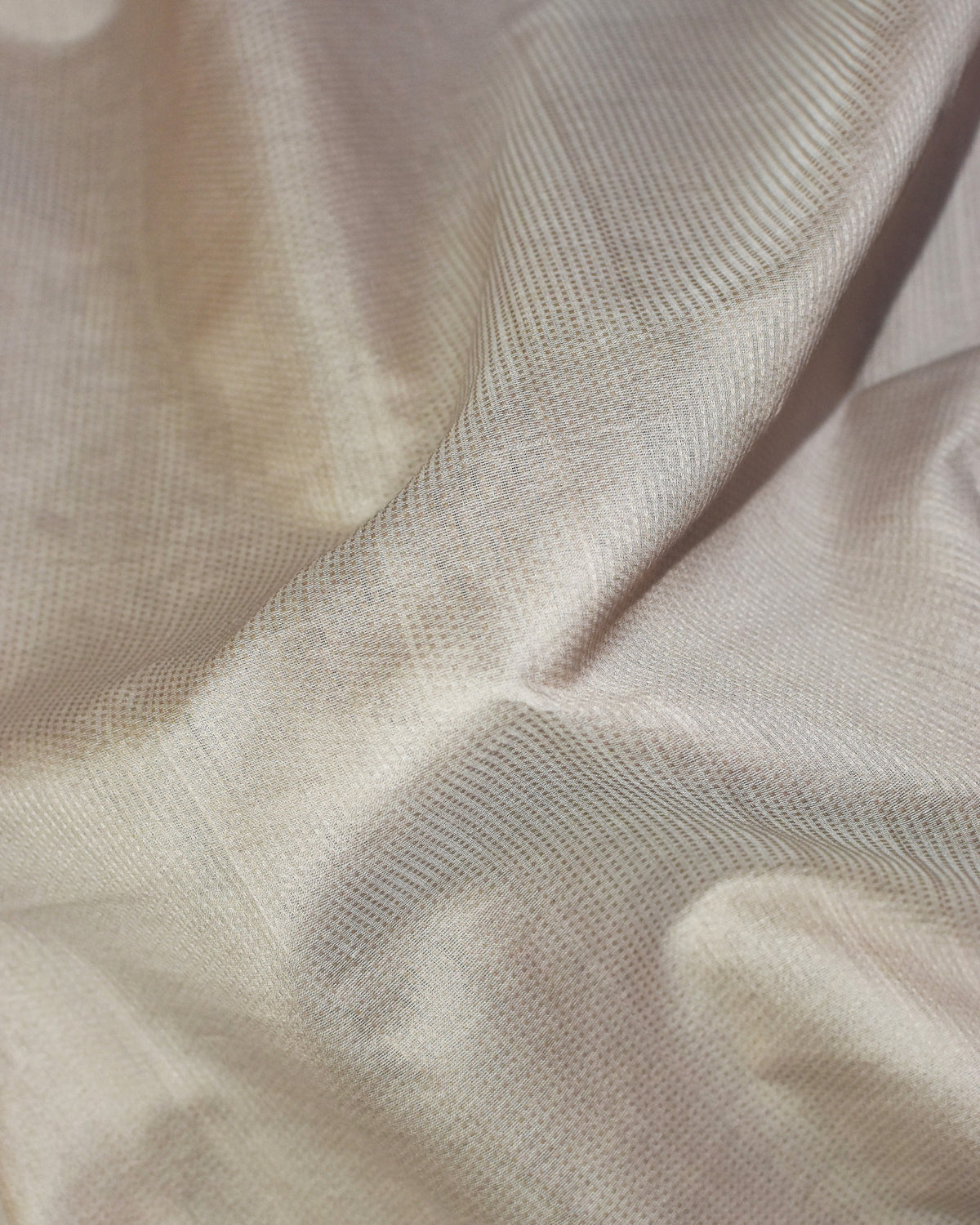 Beige - Tulip Motif Organic Cotton Saree