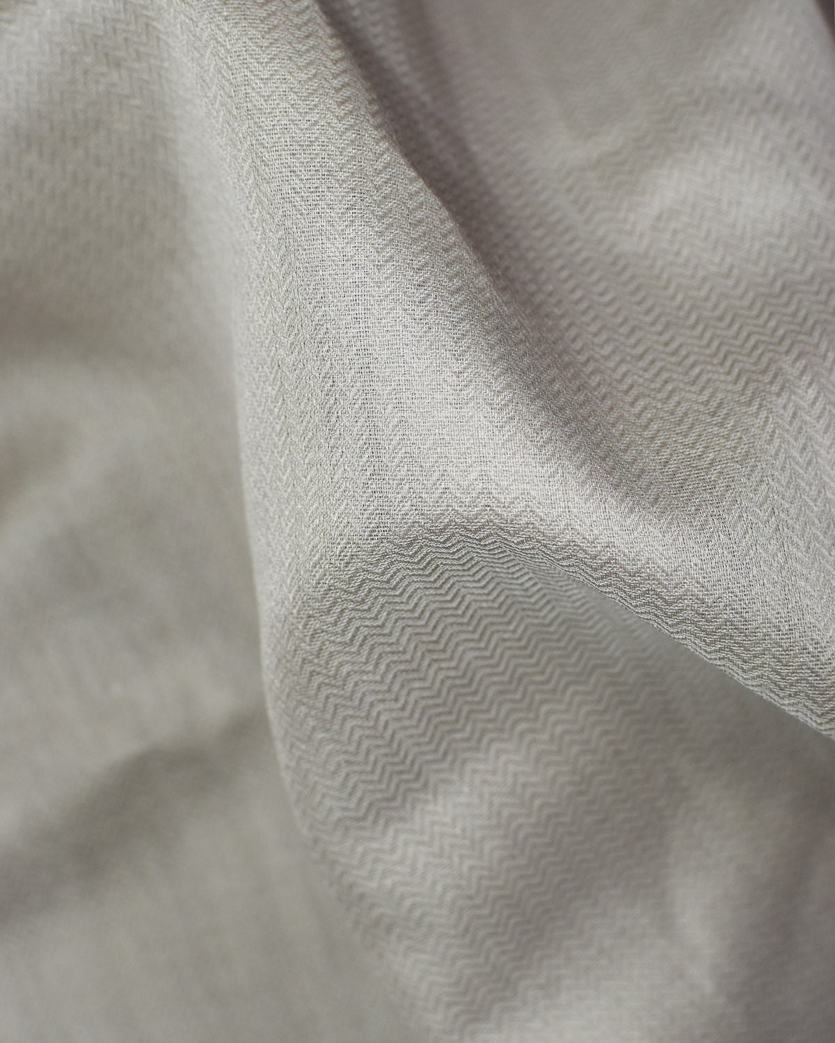 Beige - Clover Motif Organic Cotton Saree