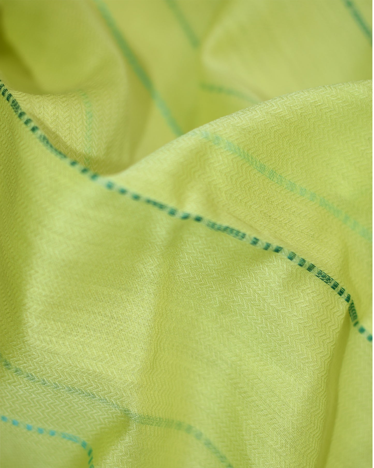 Lime Green - Circles motif Organic Cotton Saree