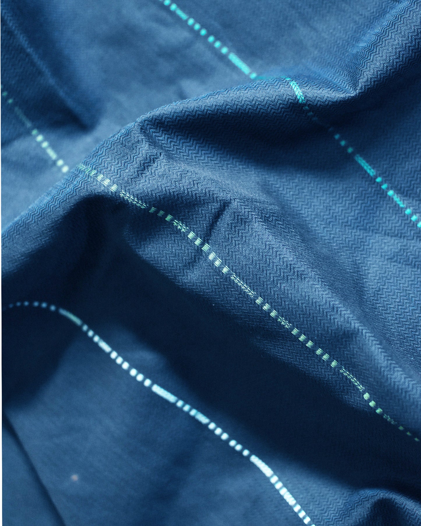 Indigo Blue - Circles motif Organic Cotton Saree