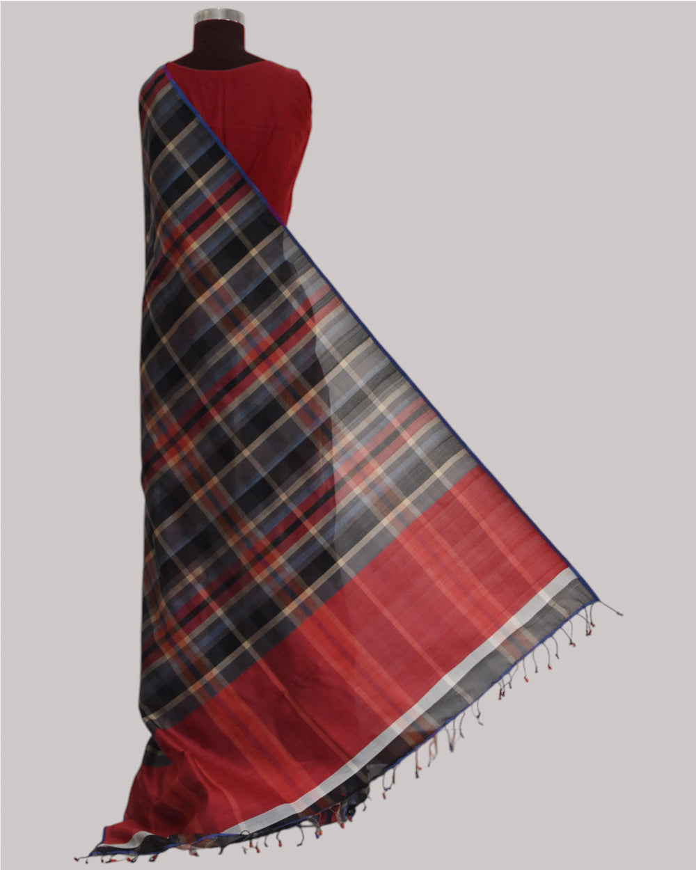 Brown & Red - Organic Cotton Saree
