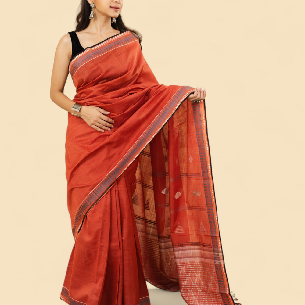 
                      
                        Rust - Interleave Quilt Organic Cotton Saree
                      
                    