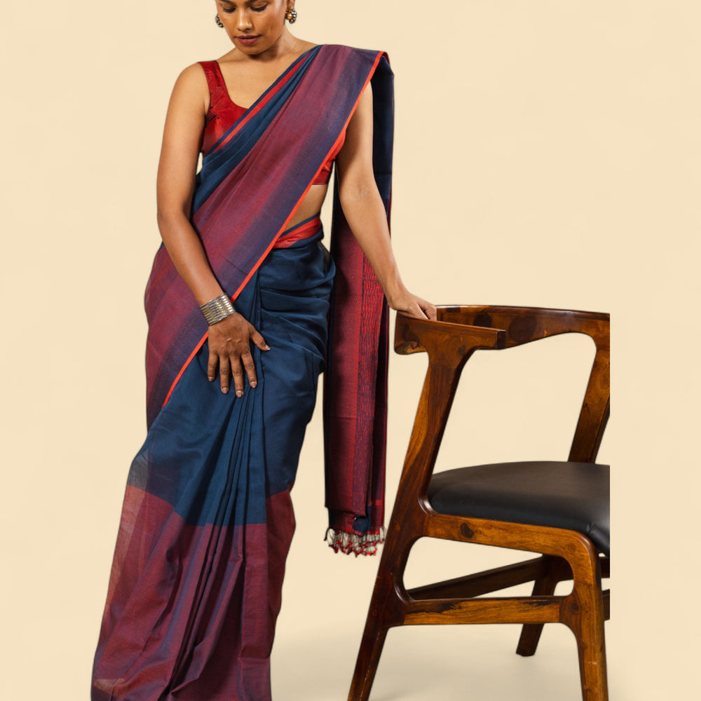 Indigo - Classic Organic Cotton Saree