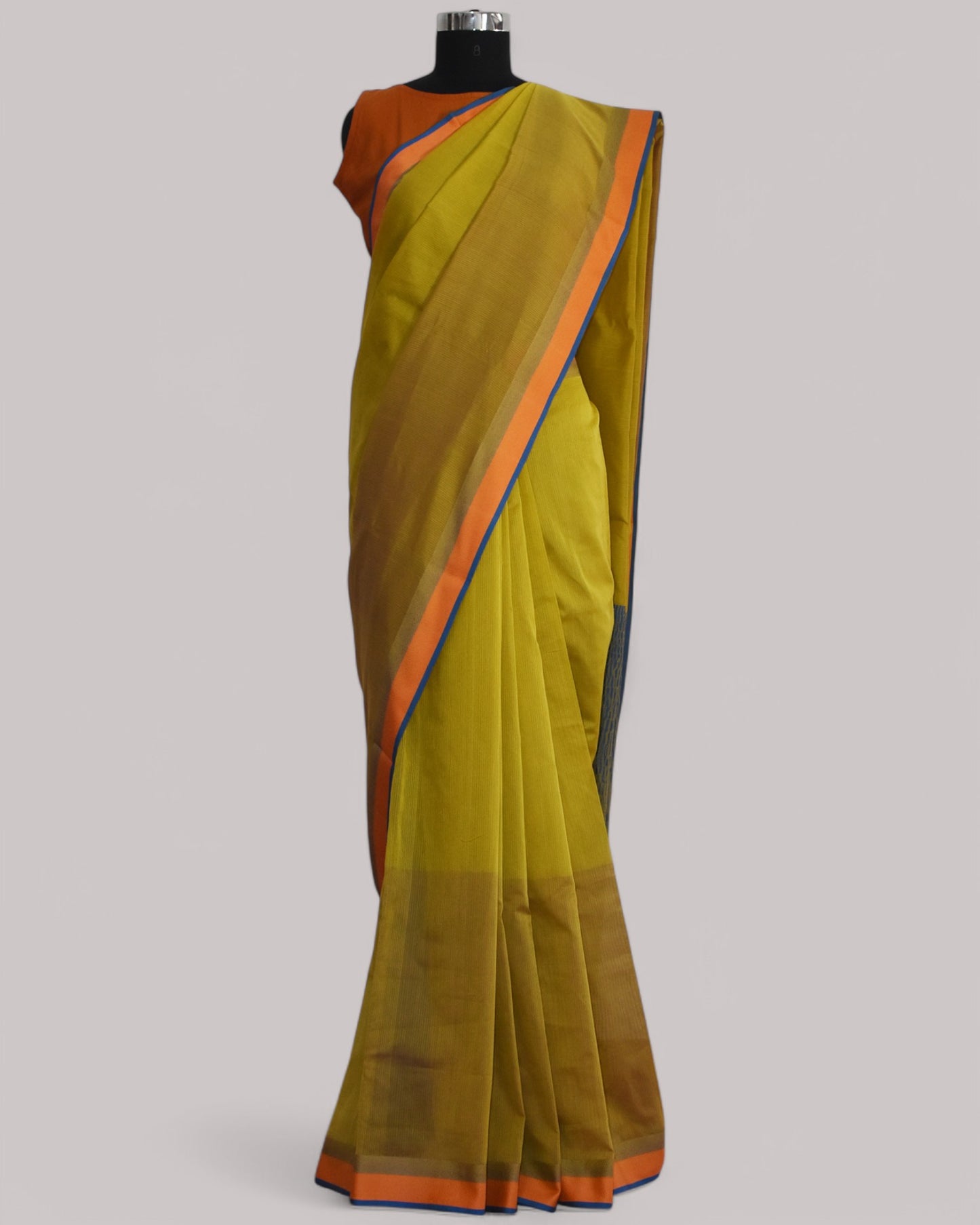 Olive Green - Classic Organic Cotton Saree