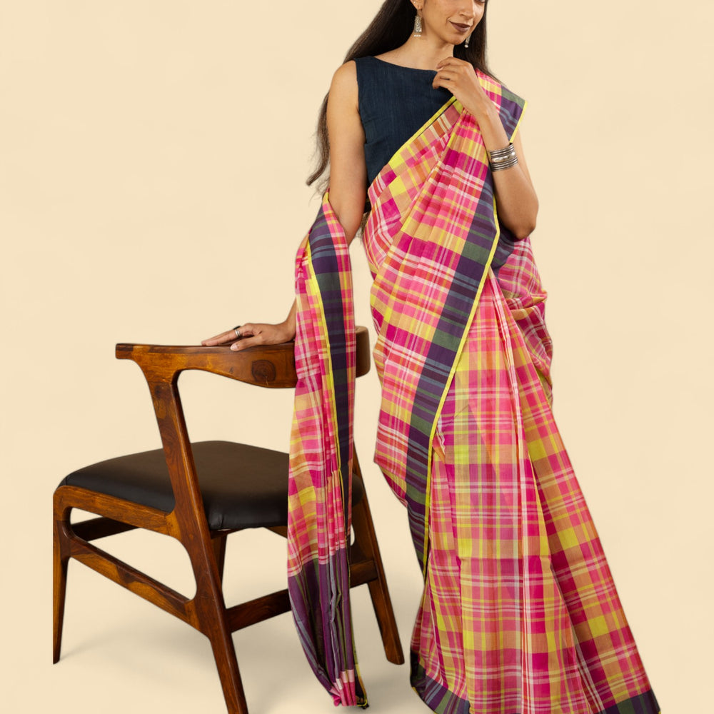 
                      
                        Pink & Green - Organic Cotton Saree
                      
                    