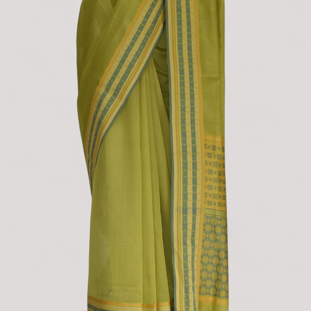 
                      
                        Olive Green - Floral Organic Cotton Saree
                      
                    