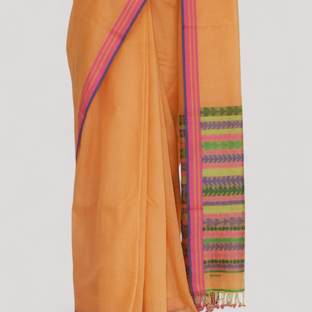 
                      
                        Peach - Tulip Motif Organic Cotton Saree
                      
                    