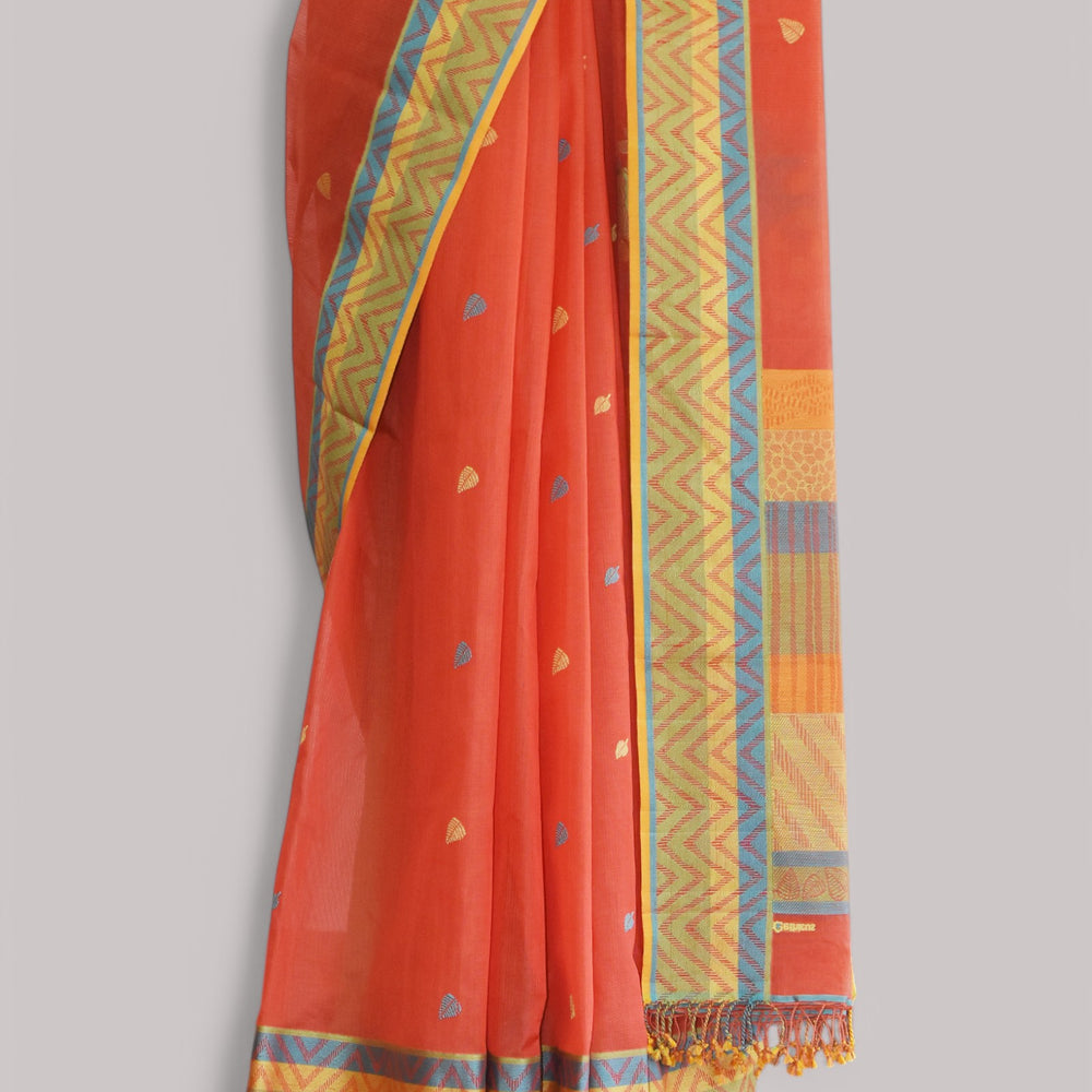 
                      
                        Orange - Tree & Leaves  Motif Organic Cotton Saree
                      
                    
