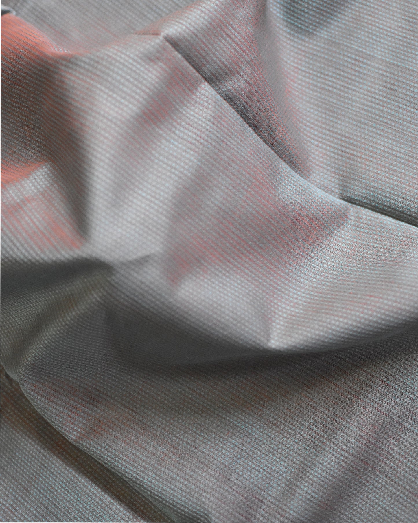 Blueish Grey - Arrowed Opulence Organic Cotton Saree