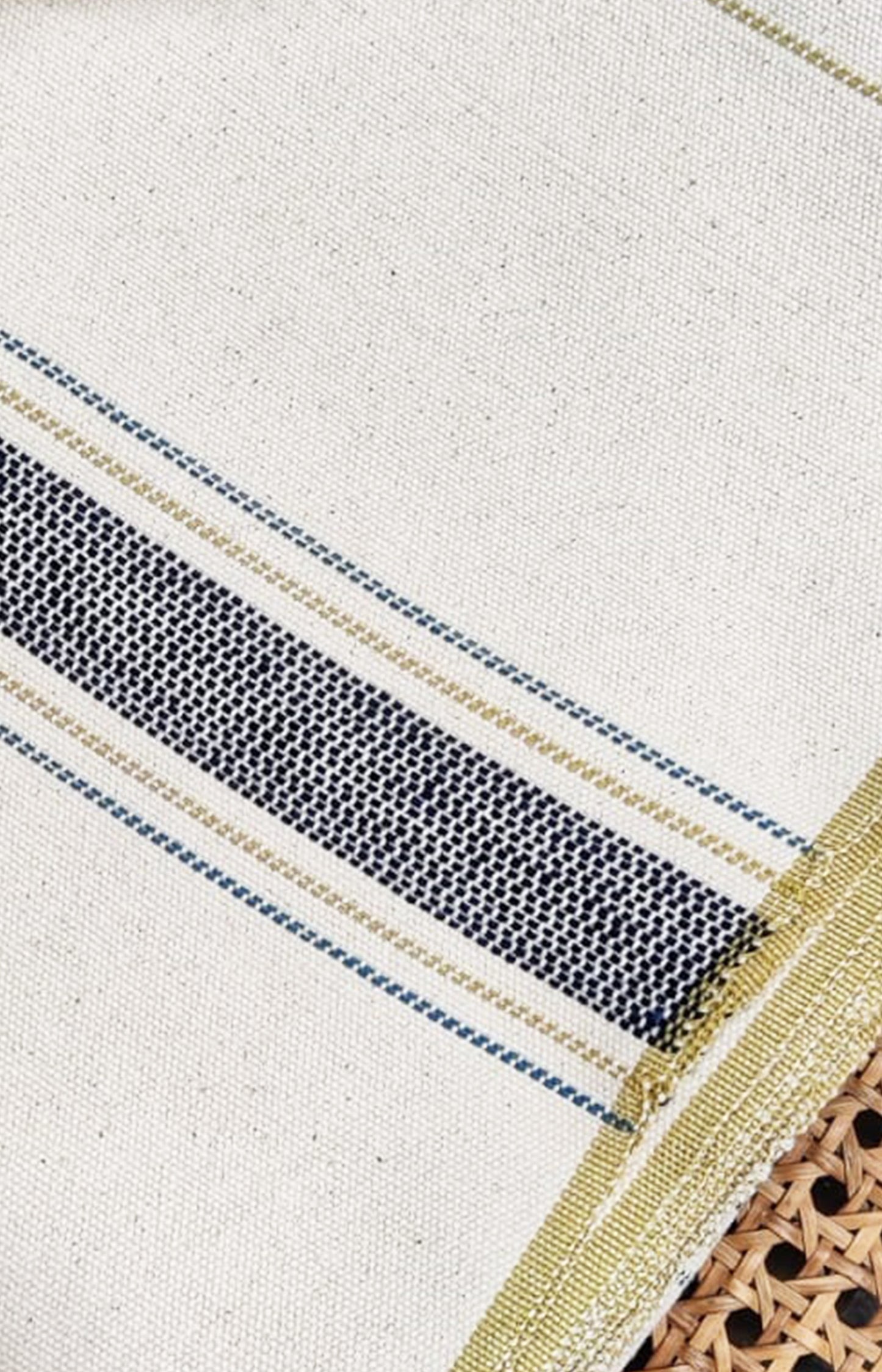 Off White - Blanket 7 with dark blue border