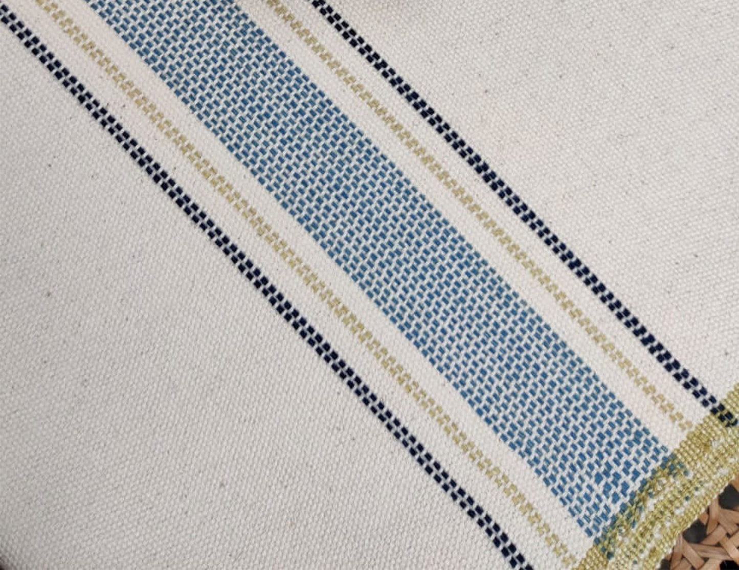 Off White - Blanket 8 with light blue border