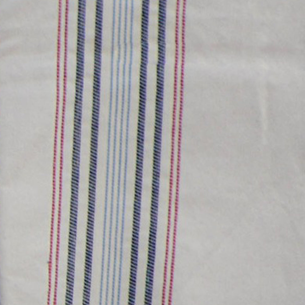Off White - Blanket 10 with red & blue stripes