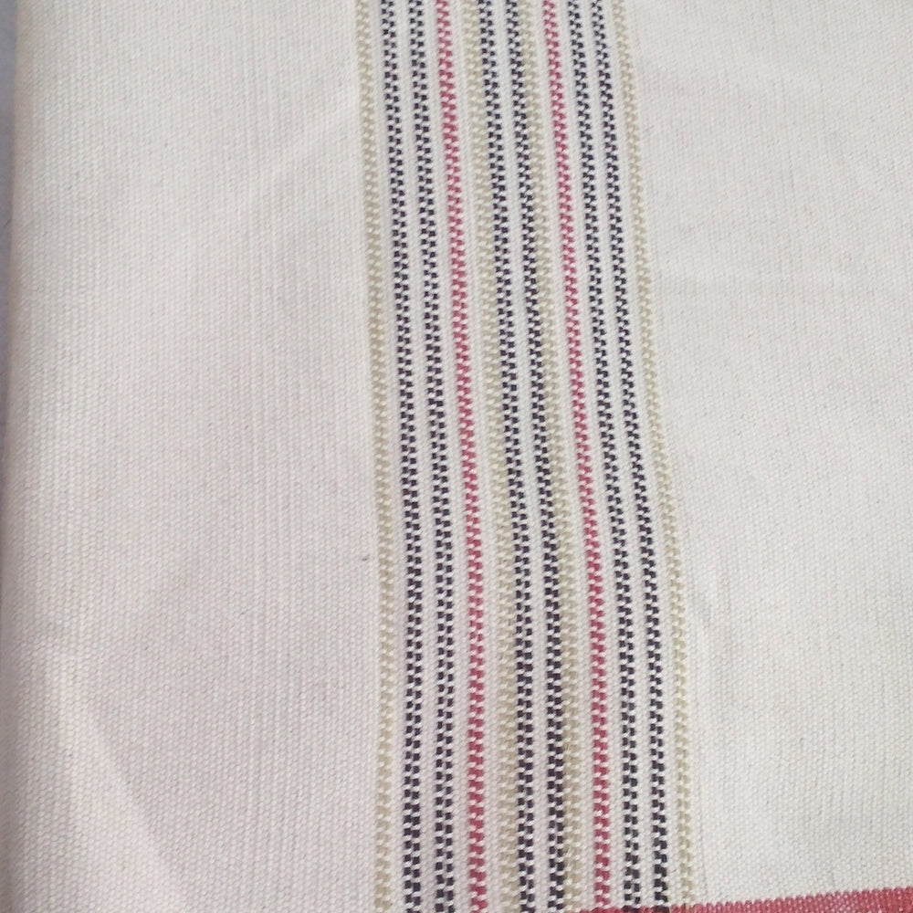 Off White - Blanket 13 with red, green & grey lines