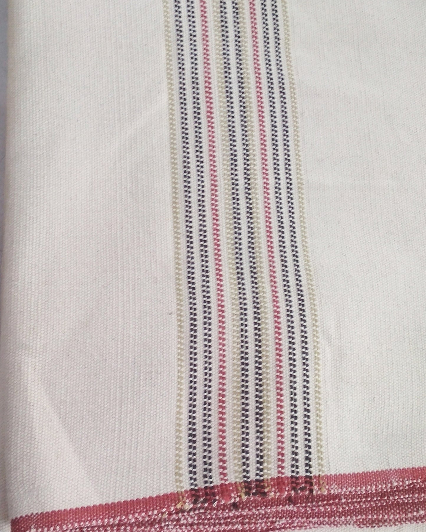 Off White - Blanket 13 with red, green & grey lines