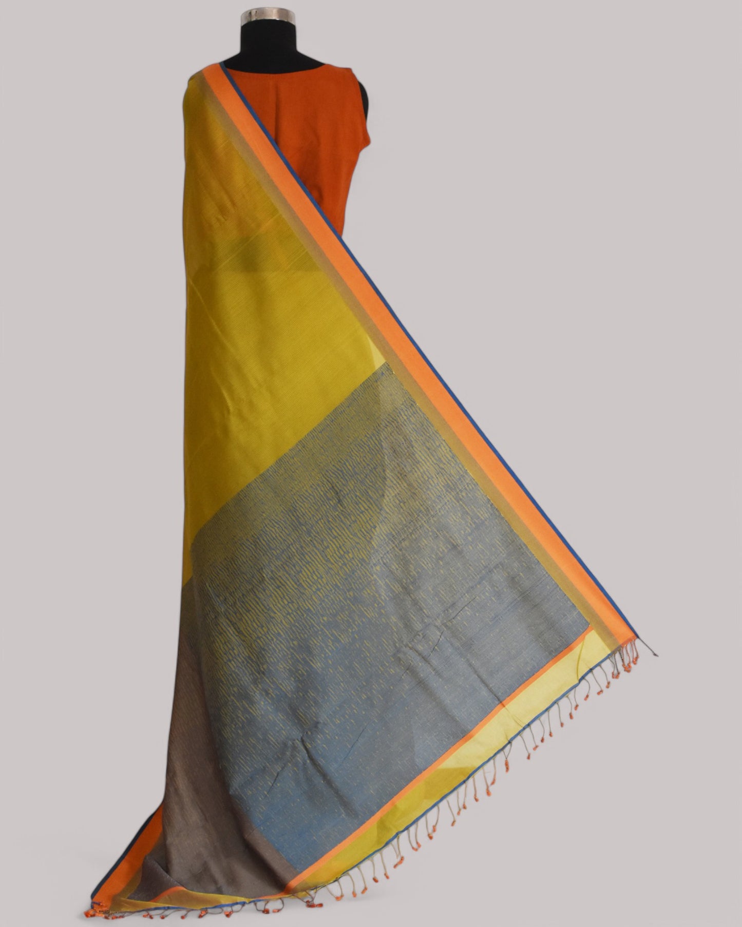 Olive Green - Classic Organic Cotton Saree