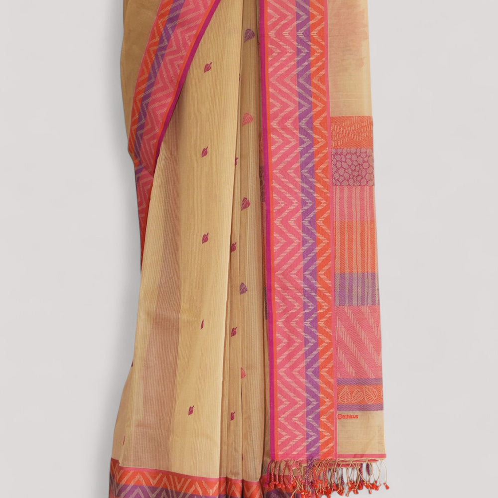 
                      
                        Beige - Tree & Leaves Motif Organic Cotton Saree
                      
                    