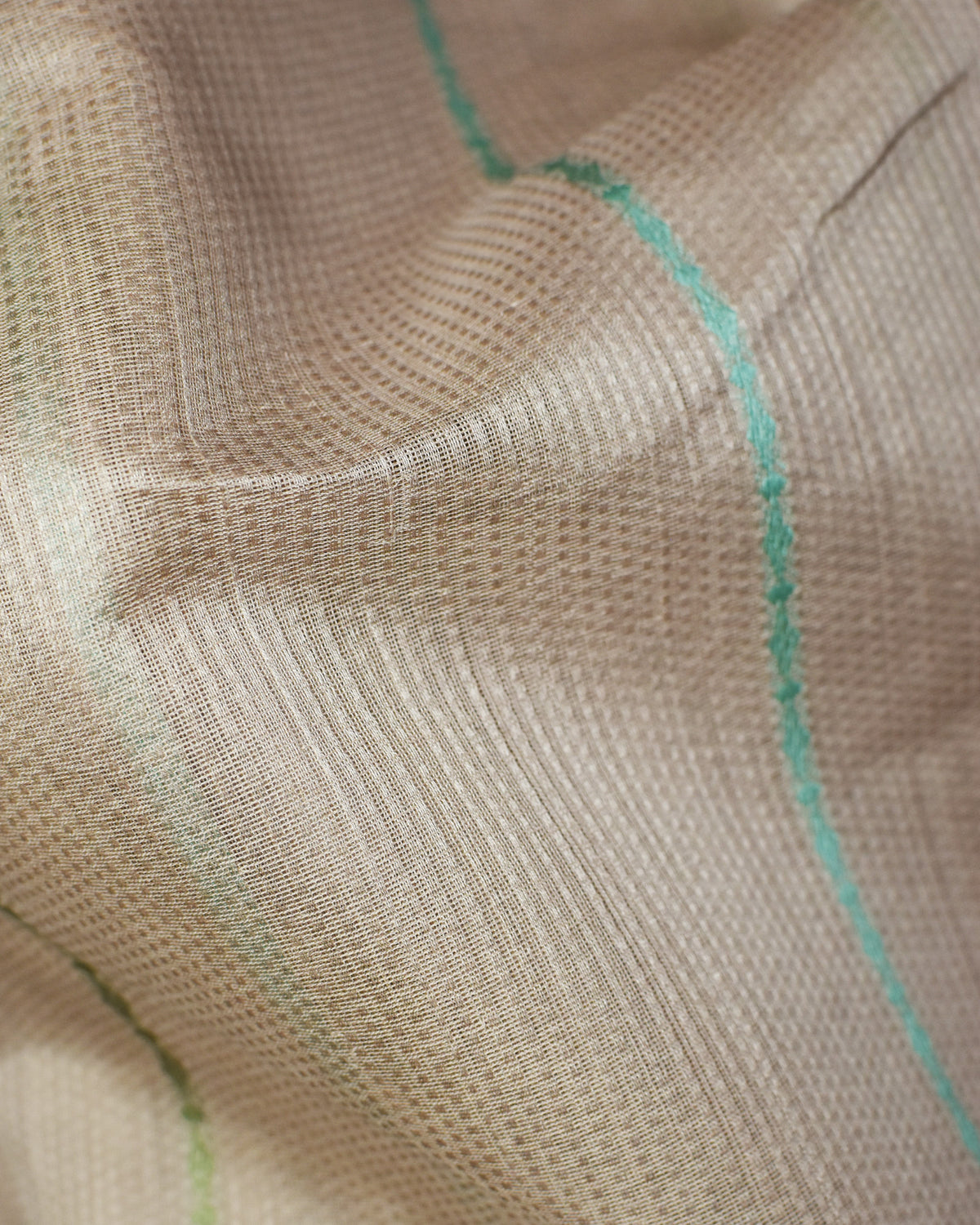 Beige - Jaipur Quilt Organic Cotton Saree