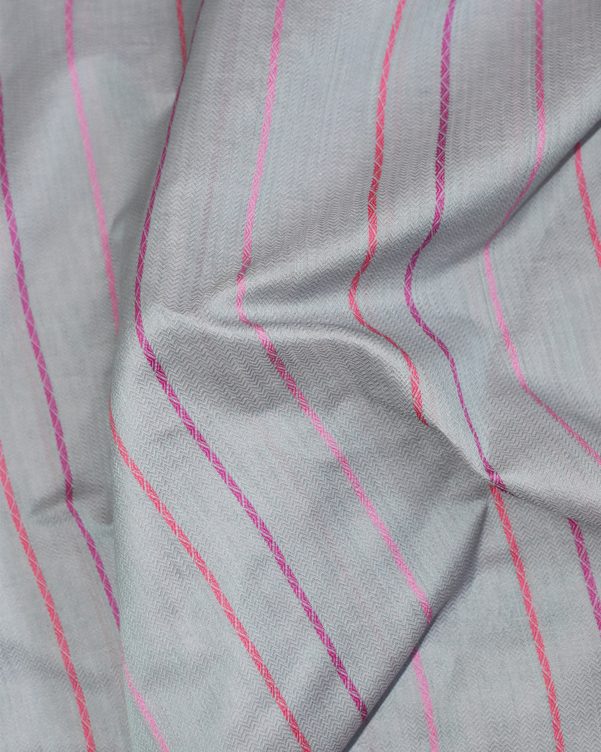Light Grey - Geometric Elegance Organic Cotton Saree