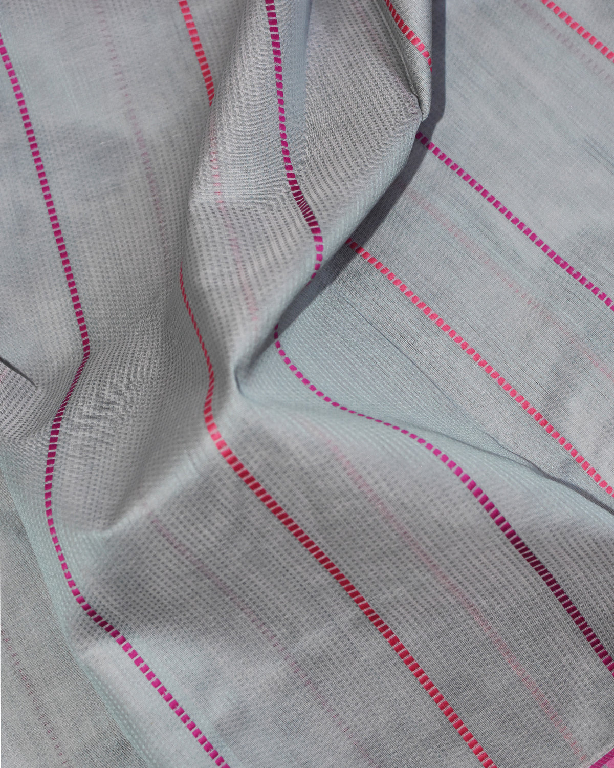 Light Grey - Honeycomb Harmony Organic Cotton Saree