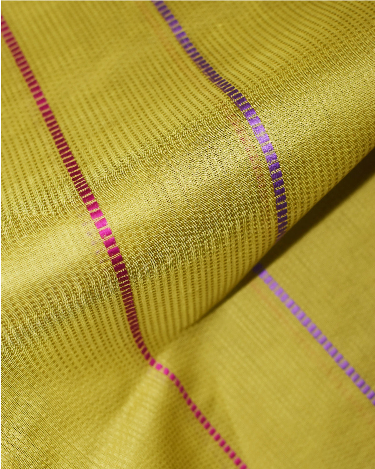 Olive Green - Honeycomb Harmony Organic cotton Saree