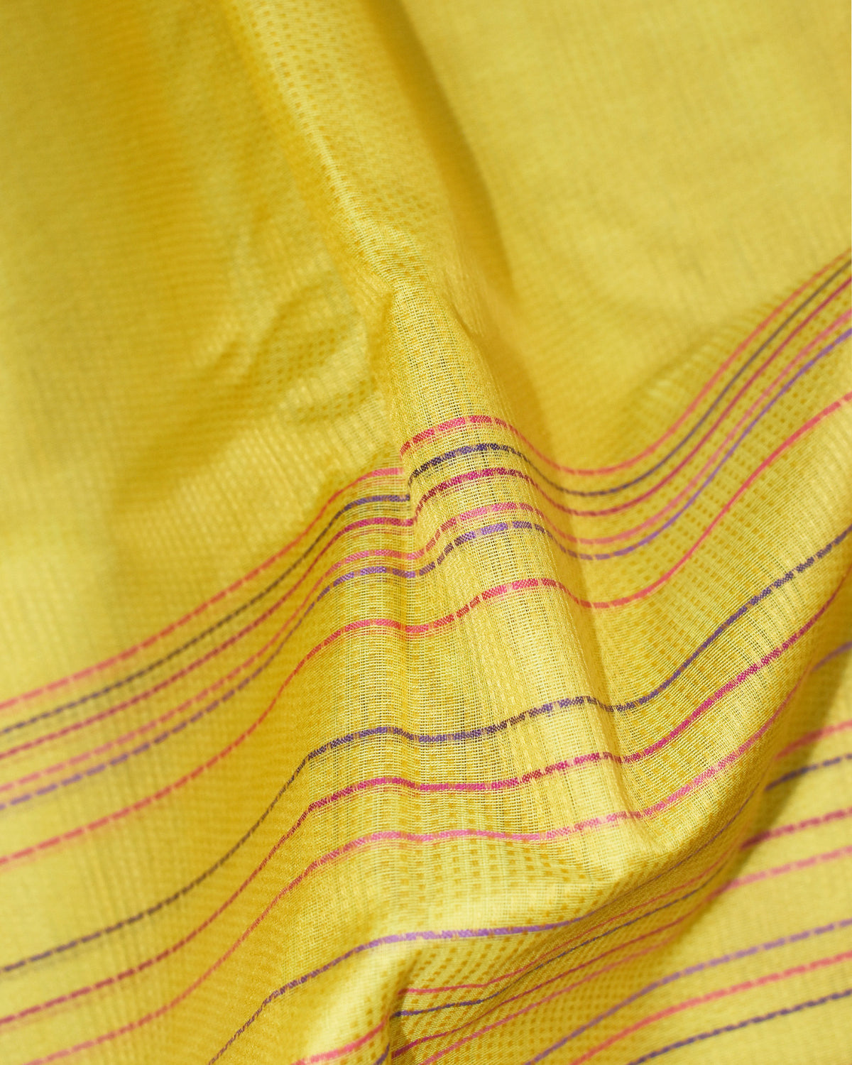 Yellow - Whispering Circles Organic Cotton Saree