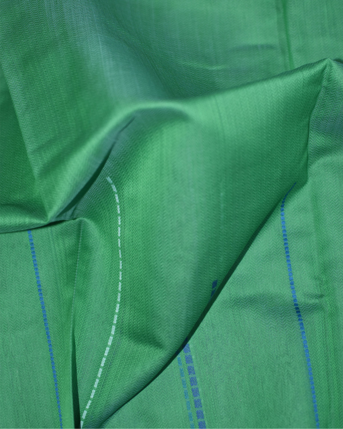 Green - Sticks and Swirls Organic Cotton Saree
