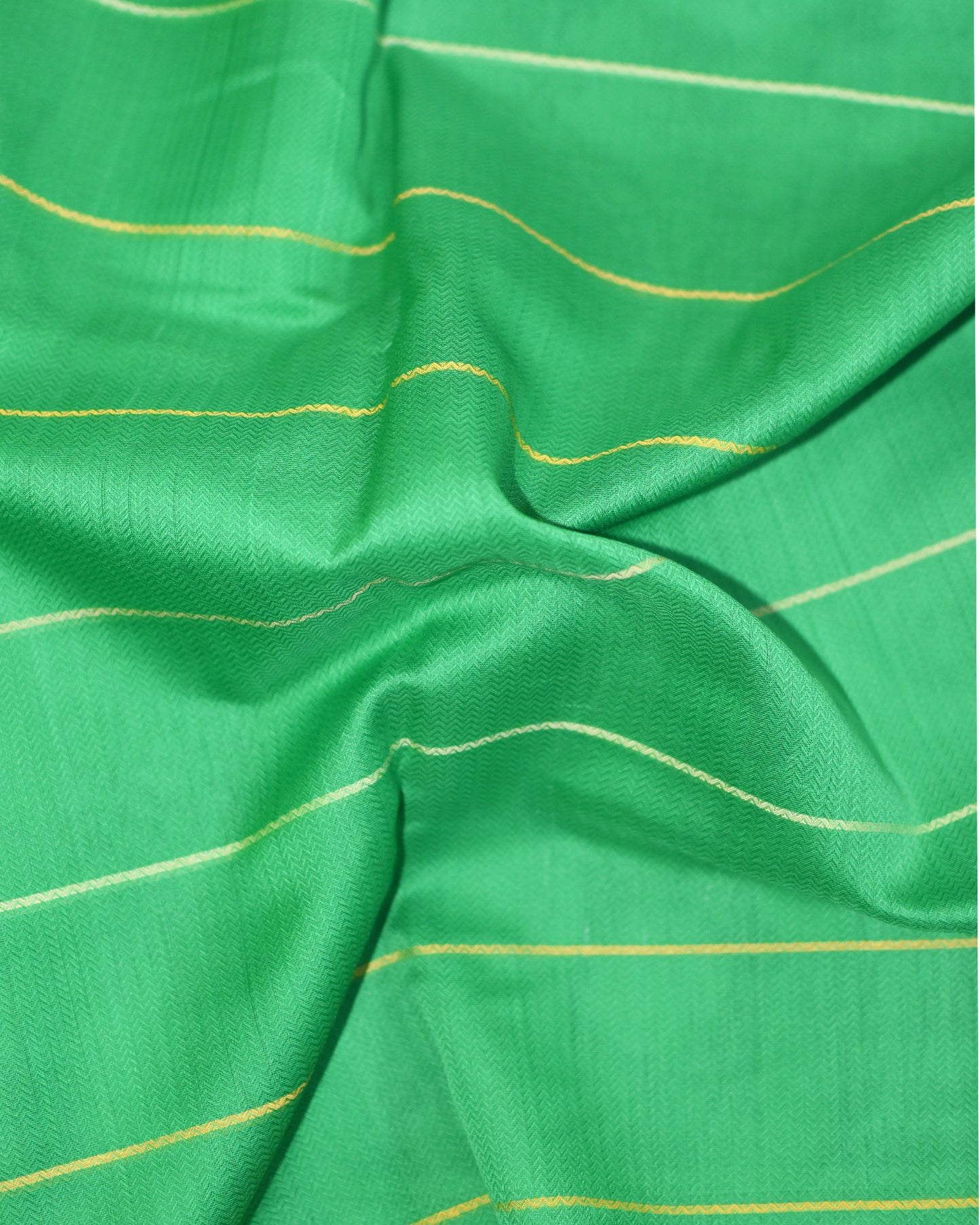 Forest Green - Stacked Spheres Organic Cotton Saree