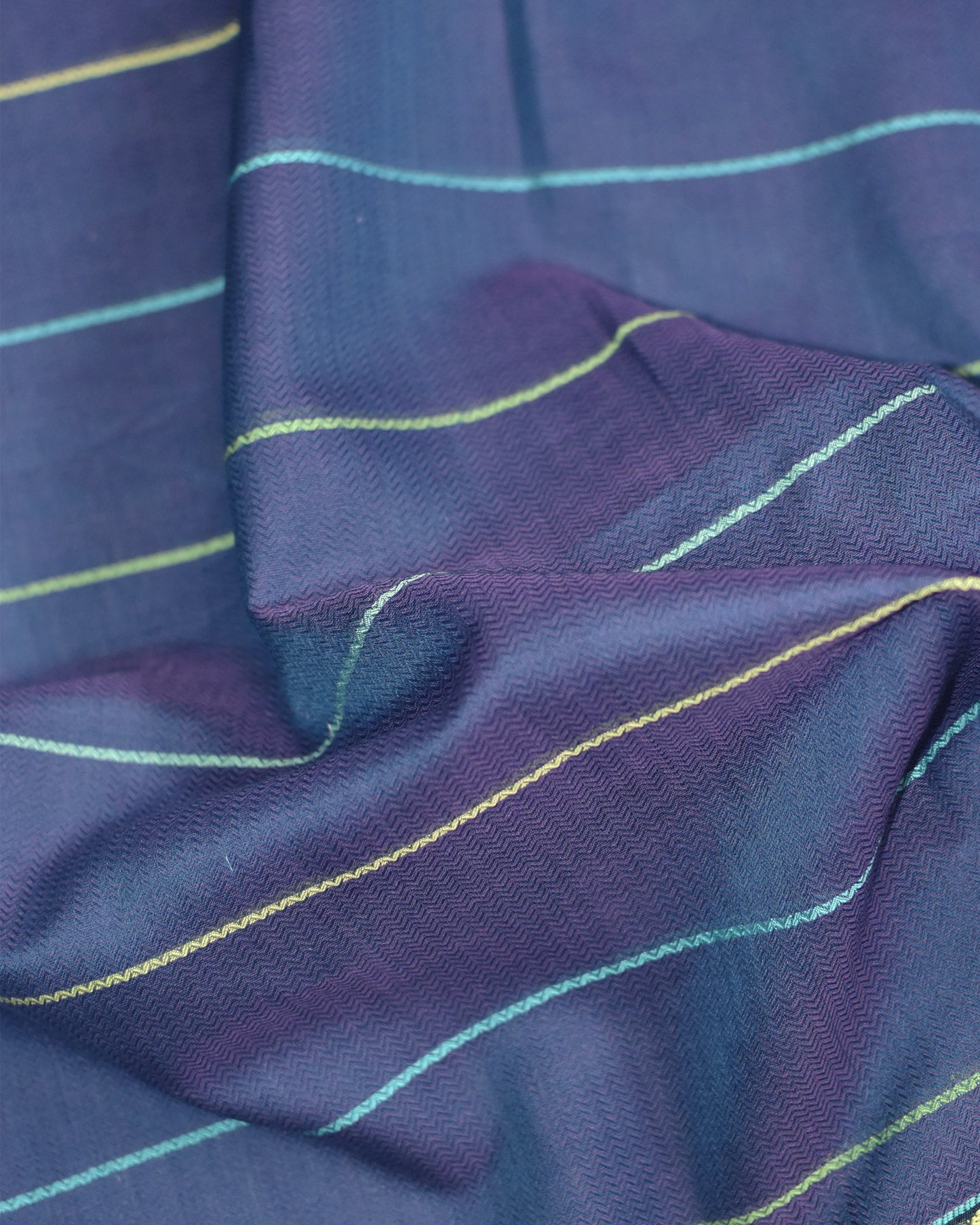 Indigo Blue - Stacked Spheres Organic Cotton Saree