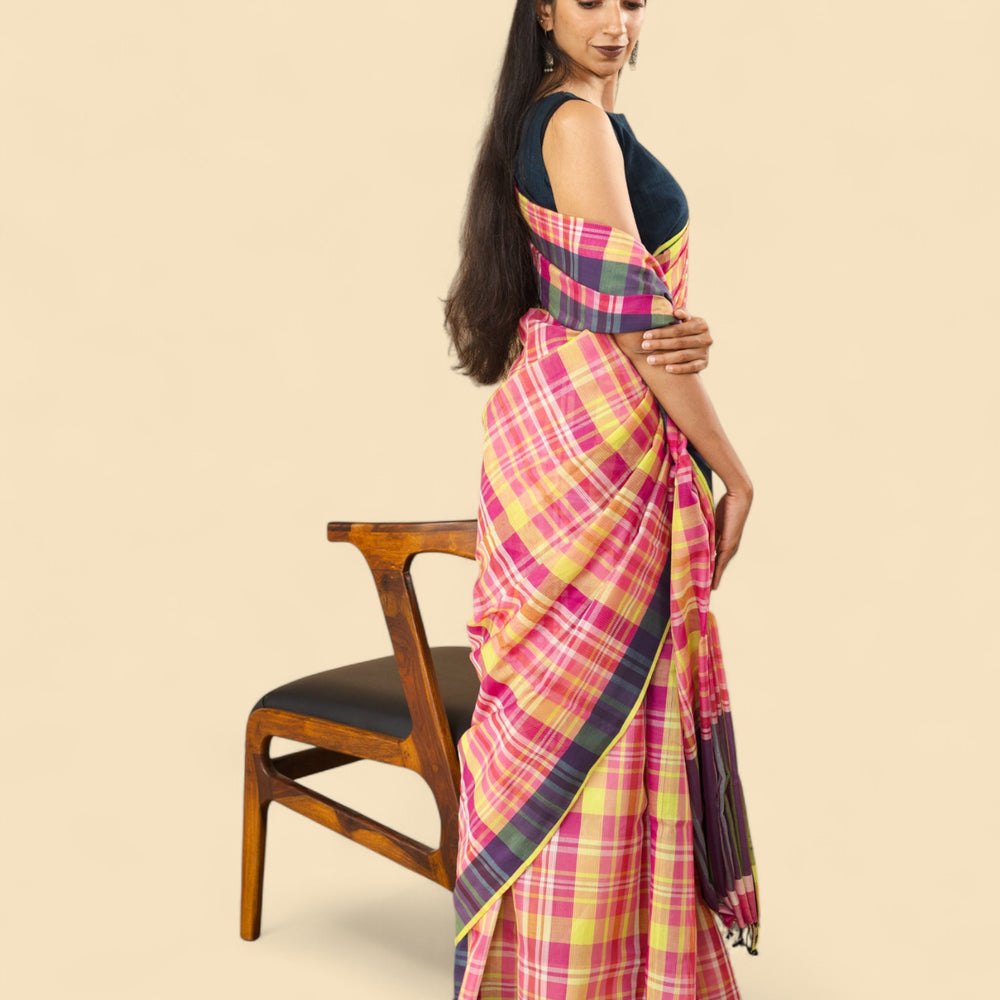 
                      
                        Pink & Green - Organic Cotton Saree
                      
                    