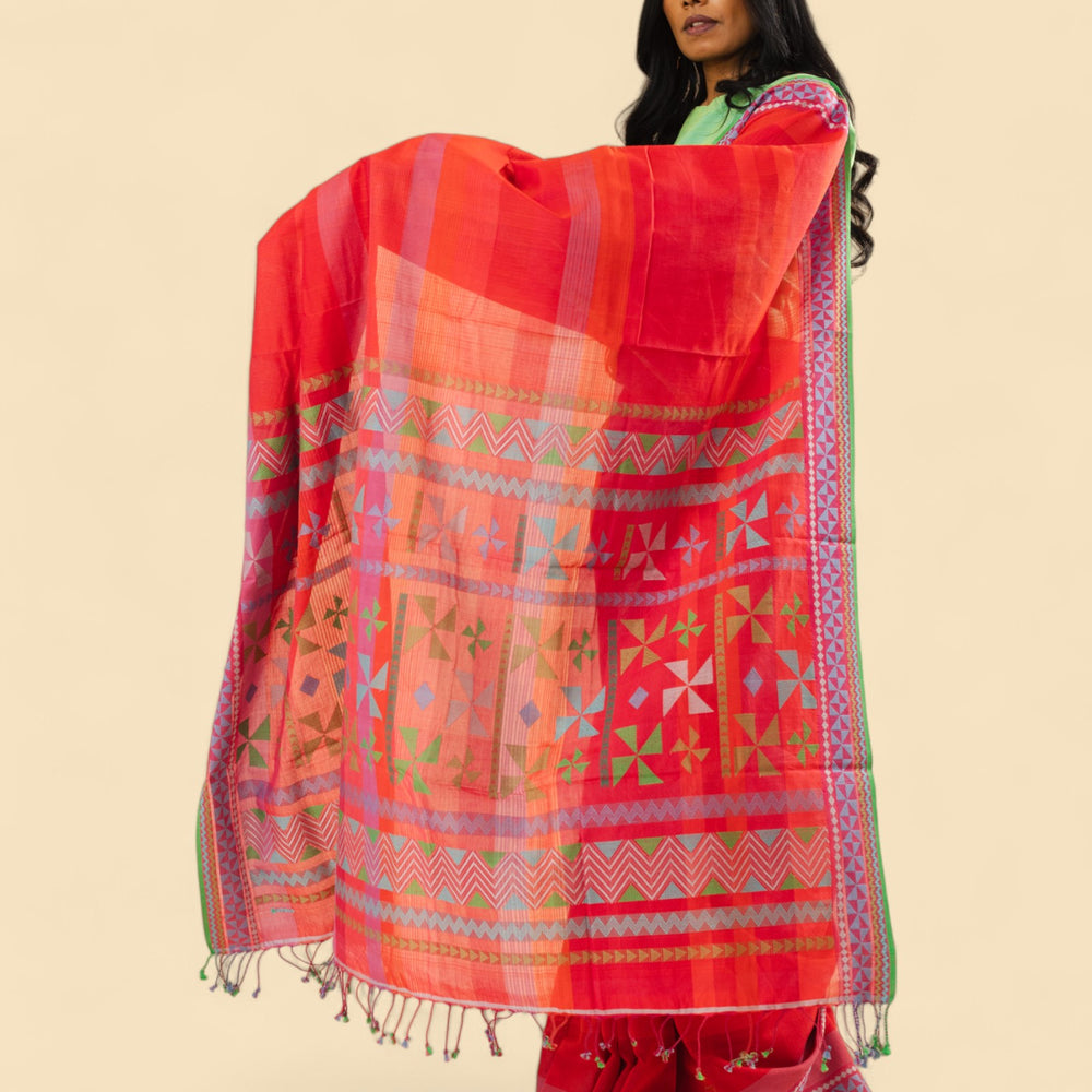 
                      
                        Red- Siddhiralli Quilt Organic Cotton Saree
                      
                    