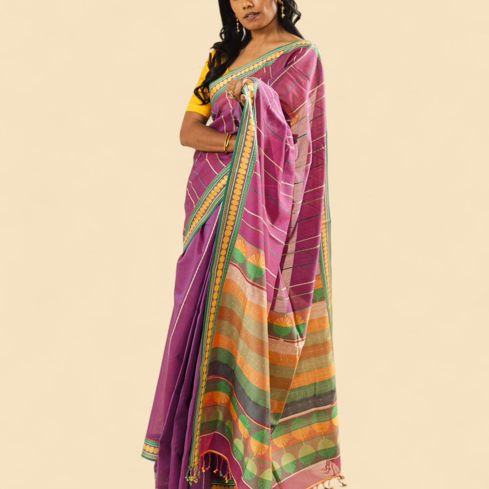 
                      
                        Purple - Spherical Grace Organic Cotton Saree
                      
                    