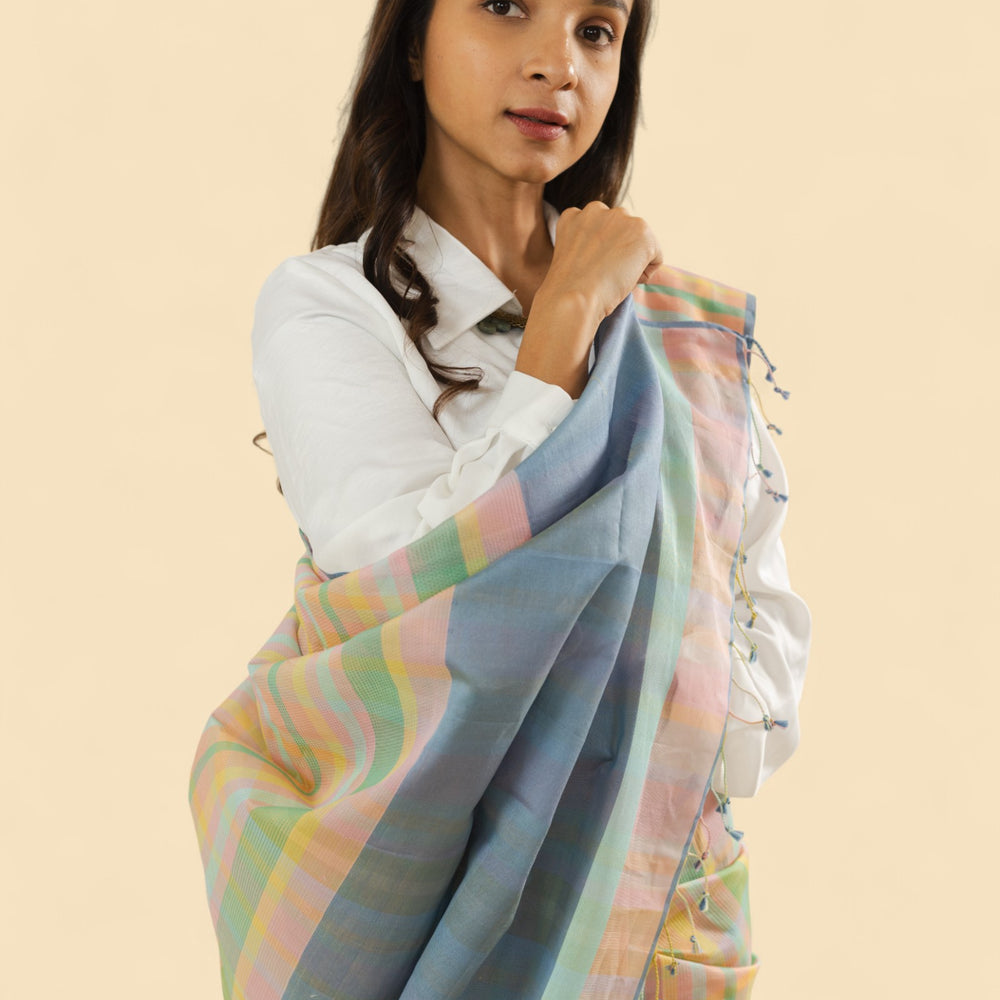 
                      
                        Pastel Checks - Organic Cotton Saree
                      
                    