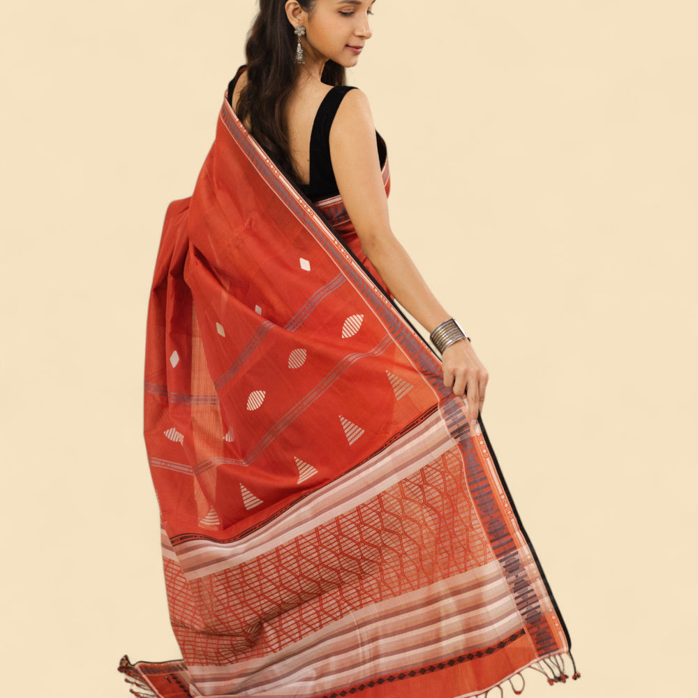 
                      
                        Rust - Interleave Quilt Organic Cotton Saree
                      
                    