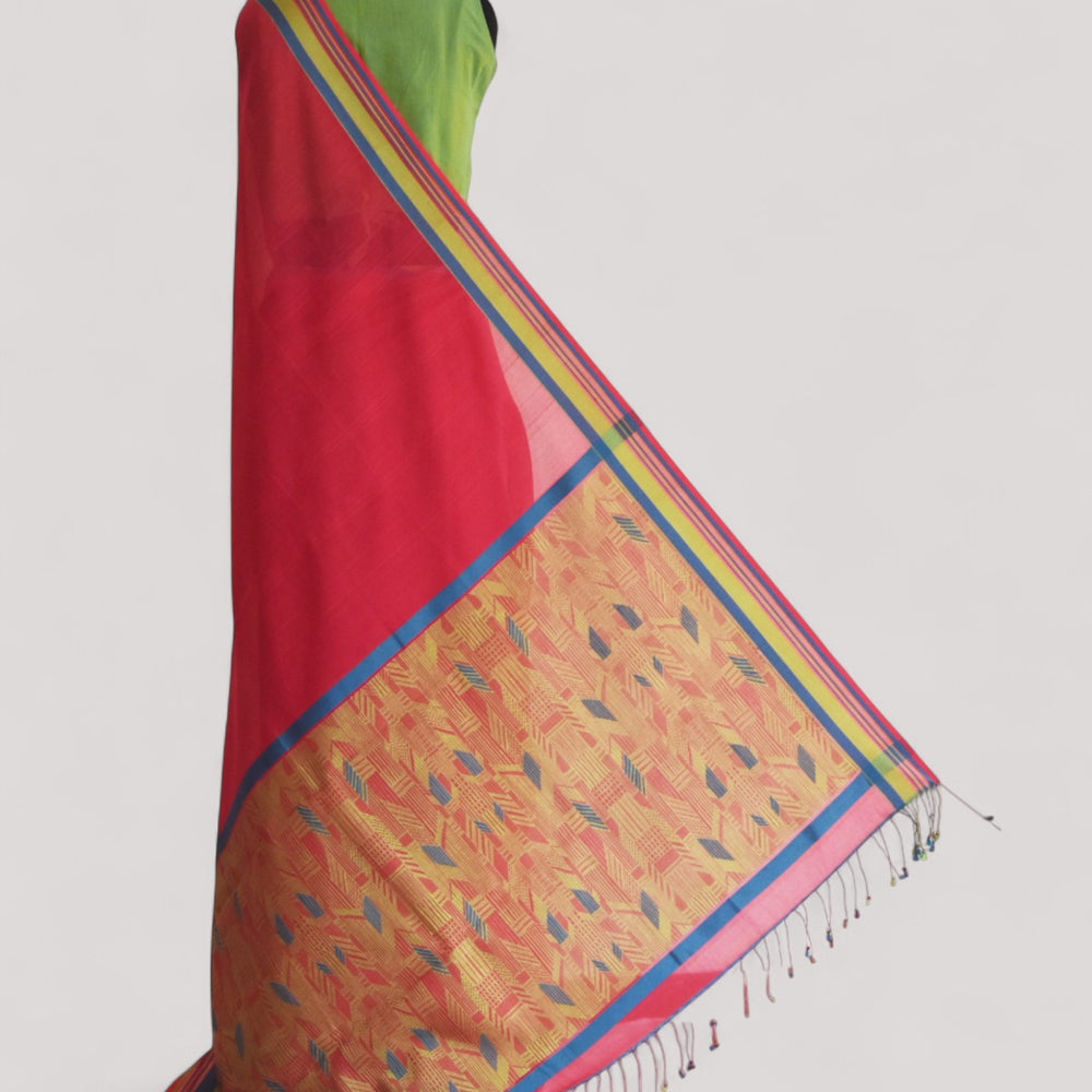 Pink - Athangudi Organic Cotton Saree