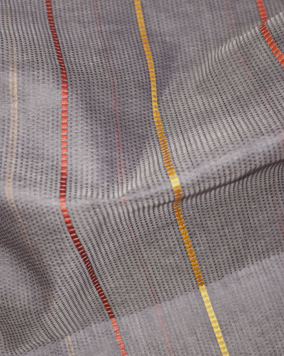 Light Brown - Honeycomb Harmony Organic Cotton Saree