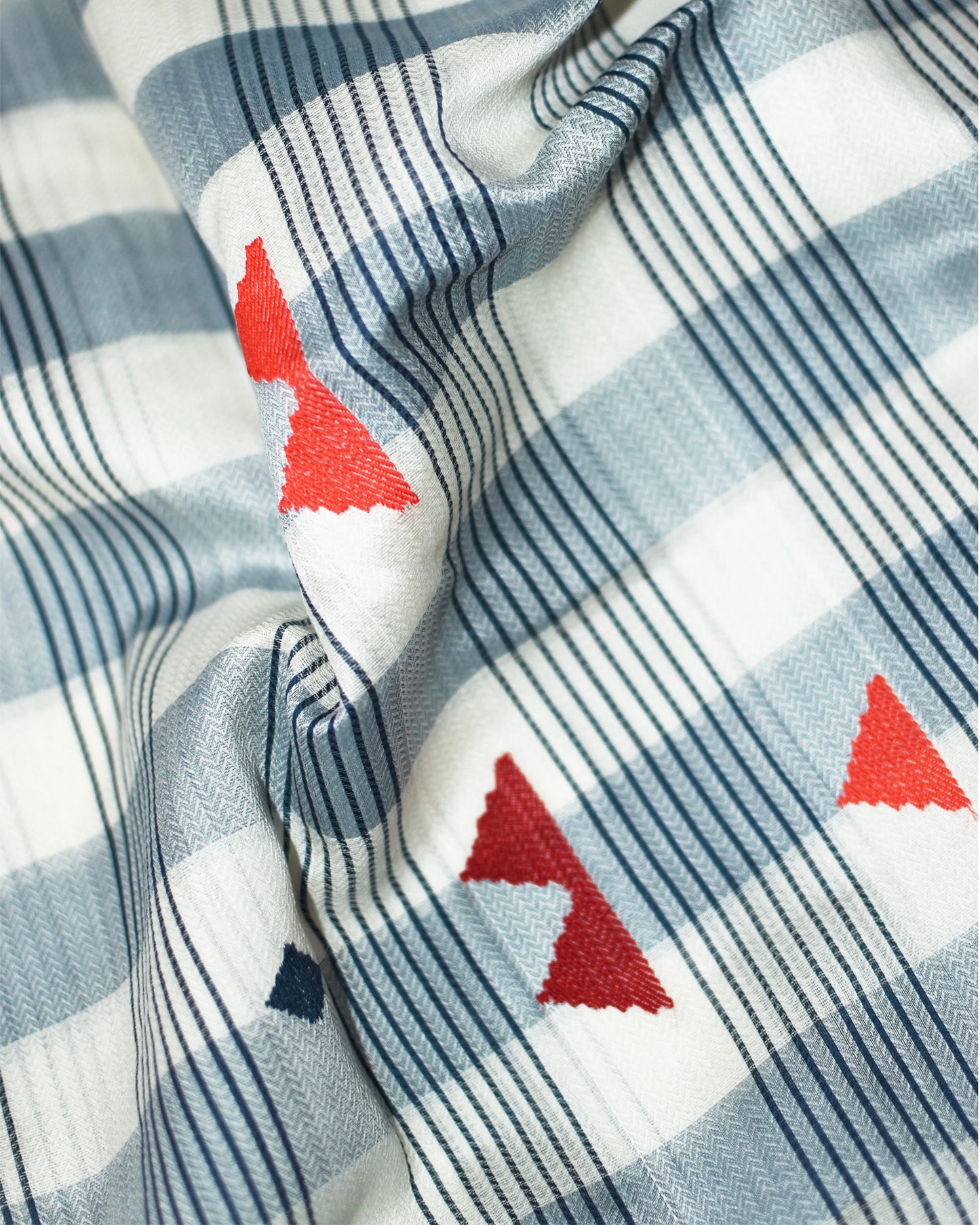 Indigo Blue & White - Korvai & Buttas Organic Cotton Saree